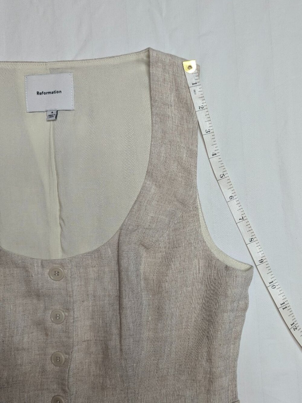 Reformation Women's Fitted Linen Vest, Size 4 - Picture 12 of 13